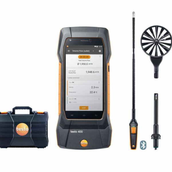 testo 400 air flow kit with 16 mm vane probe