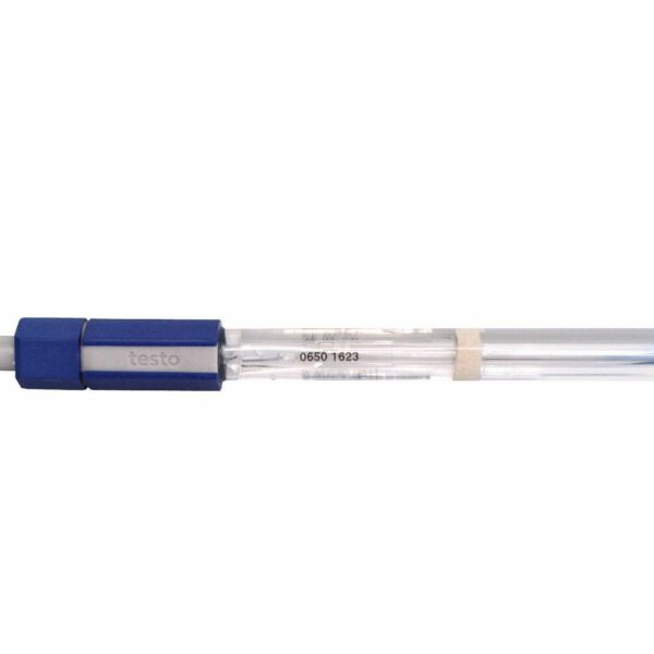 Glass pH electrode with temperature sensor