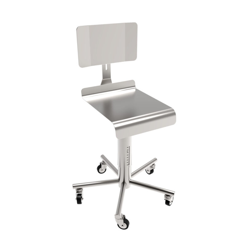 SEDIA SU RUOTE IN ACCIAIO INOX